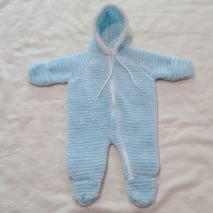 Vintage Triboro hooded fleece baby bunting 0-3 mos